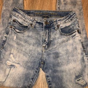 AE light washed ripped skinny jeans